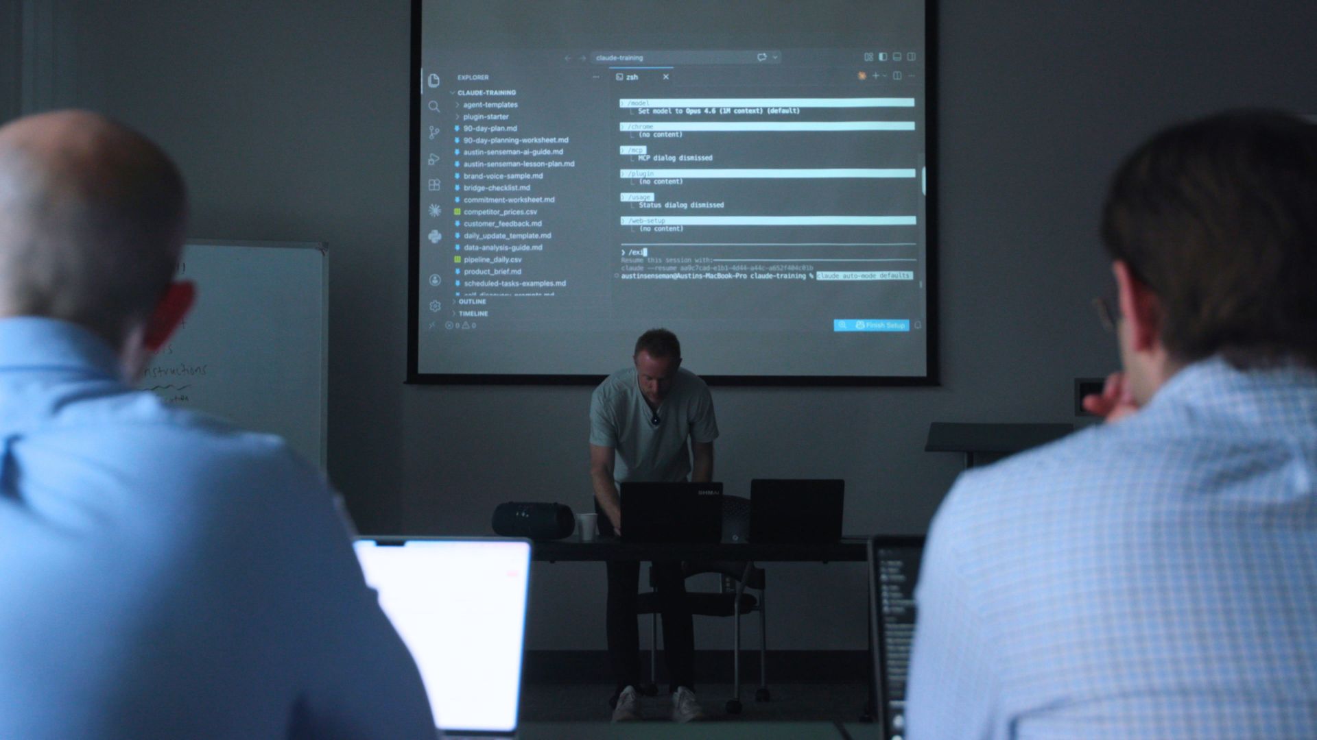 A Caravan instructor presenting at the front of the room