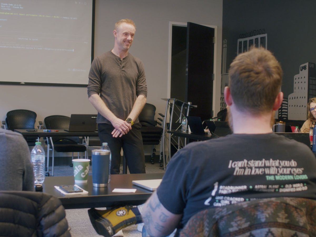 Austin Senseman leading a Caravan AI workshop