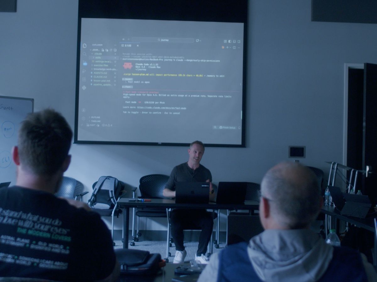 Austin Senseman leading a Caravan AI workshop