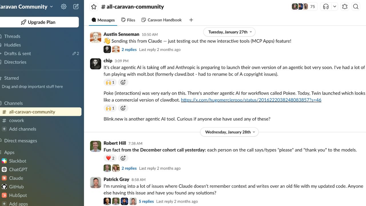 Caravan private Slack community