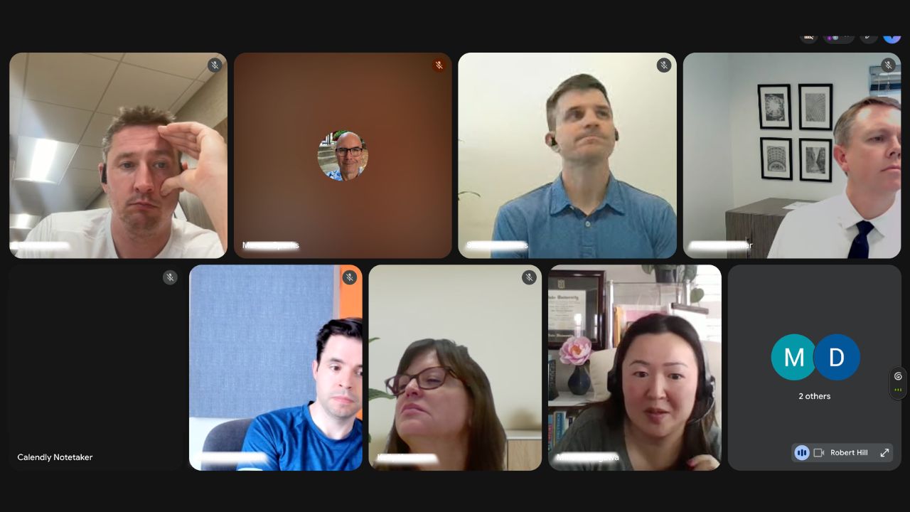 Weekly office hours video call with Caravan students